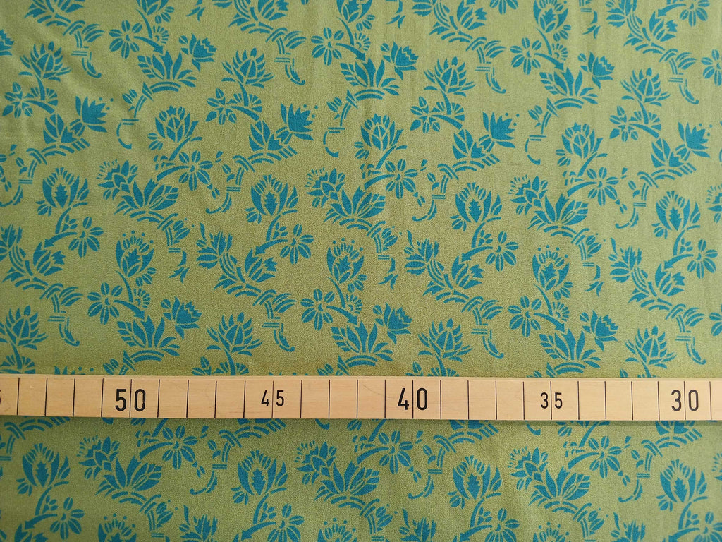 Popeline, Baumwollstoff, Meterware, Art deco, Zackenstar, pistaziengrün/türkis, GOTS, bio, Webware, Blusenstoff, Hemdenstoff, Trachten, Patchwork, Dirndl