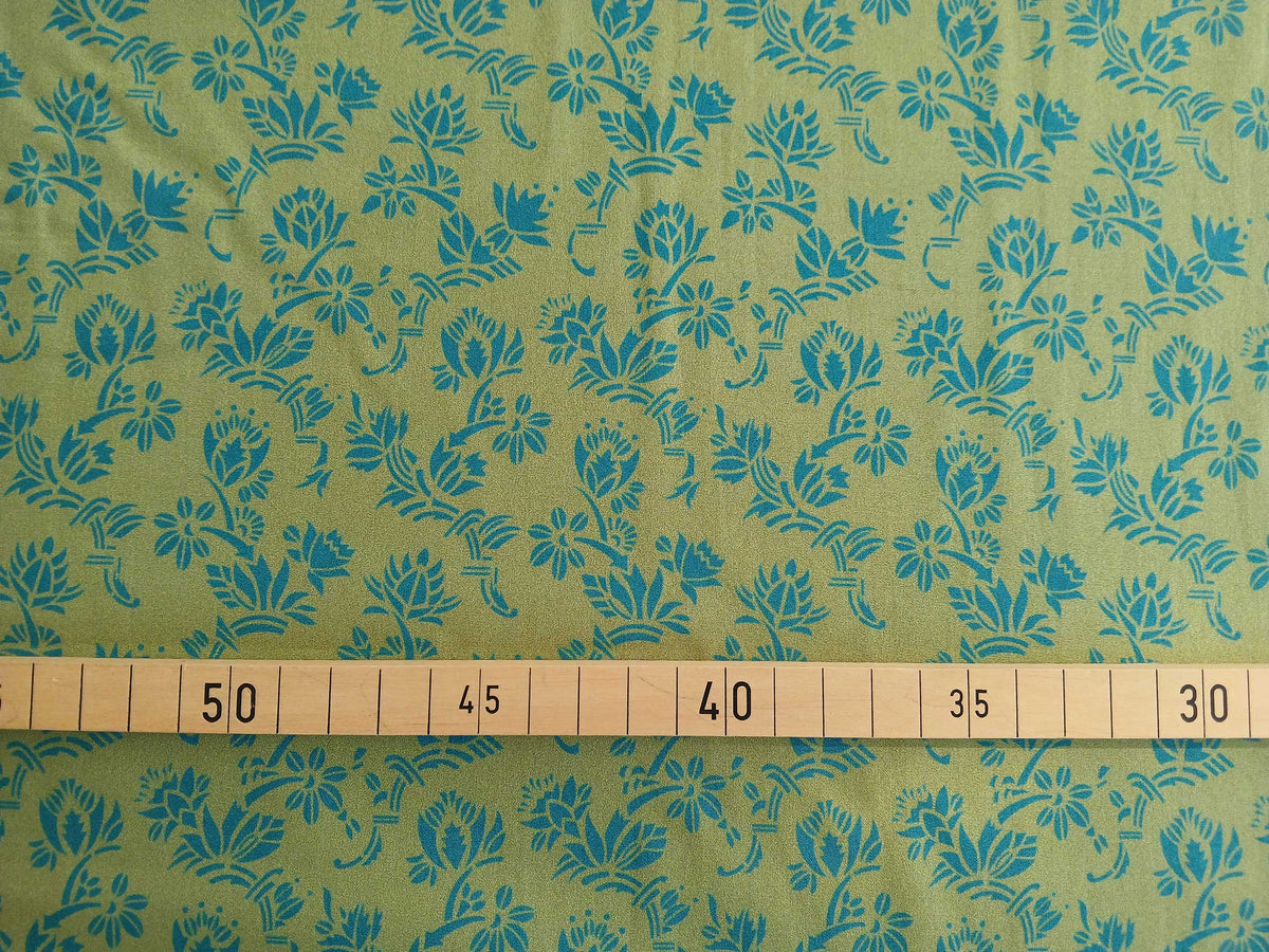 Popeline, Baumwollstoff, Meterware, Art deco, Zackenstar, pistaziengrün/türkis, GOTS, bio, Webware, Blusenstoff, Hemdenstoff, Trachten, Patchwork, Dirndl