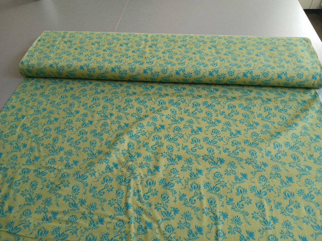 Popeline, Baumwollstoff, Meterware, Art deco, Zackenstar, pistaziengrün/türkis, GOTS, bio, Webware, Blusenstoff, Hemdenstoff, Trachten, Patchwork, Dirndl