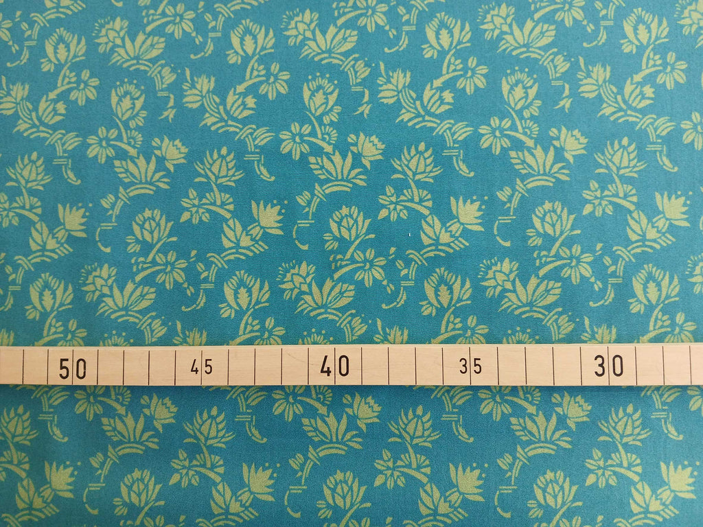 Popeline, Baumwollstoff, Meterware, Art deco, Zackenstar, türkis/pistaziengrün, GOTS, bio, Webware, Blusenstoff, Hemdenstoff, Trachten, Patchwork, Dirndl