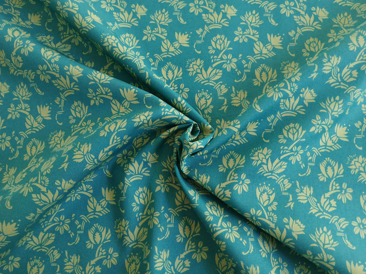 Popeline, Baumwollstoff, Meterware, Art deco, Zackenstar, türkis/pistaziengrün, GOTS, bio, Webware, Blusenstoff, Hemdenstoff, Trachten, Patchwork, Dirndl