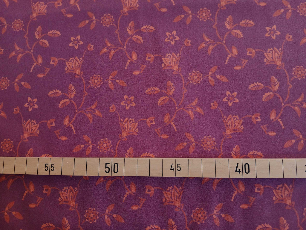 Popeline, Baumwollstoff, Meterware, Disteln, rotviolett/ hellrot/korallenrot, GOTS, bio, Webware, Blusenstoff, Hemdenstoff, Trachten, Patchwork, Dirndl