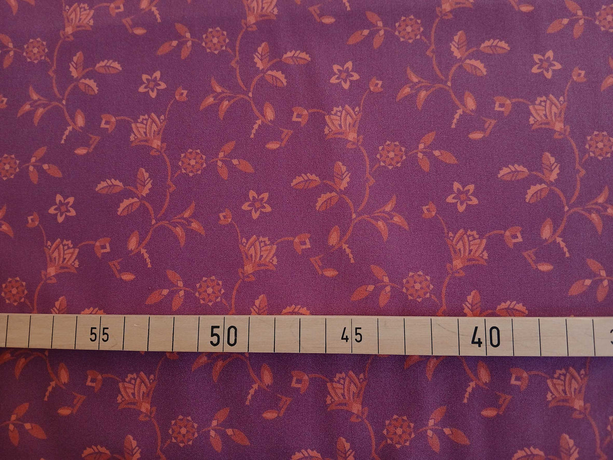 Popeline, Baumwollstoff, Meterware, Disteln, rotviolett/ hellrot/korallenrot, GOTS, bio, Webware, Blusenstoff, Hemdenstoff, Trachten, Patchwork, Dirndl