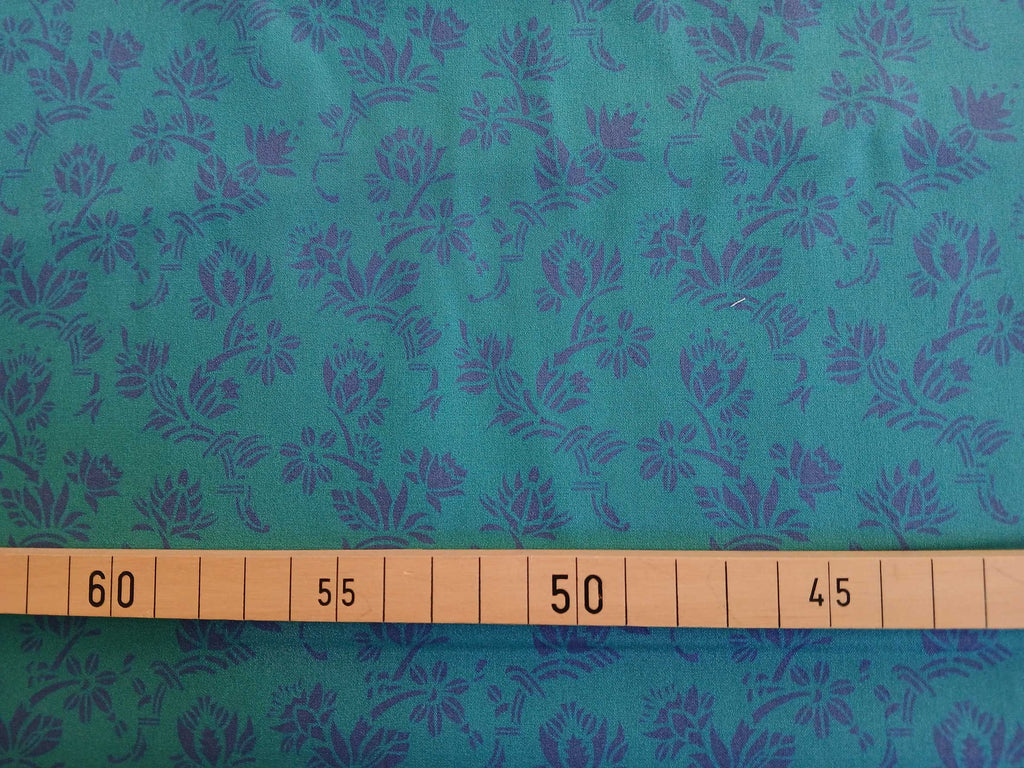 Popeline, Baumwollstoff, Meterware, Art deco, Zackenstar, türkis/dunkelblau, GOTS, bio, Webware, Blusenstoff, Hemdenstoff, Trachten, Patchwork, Dirndl