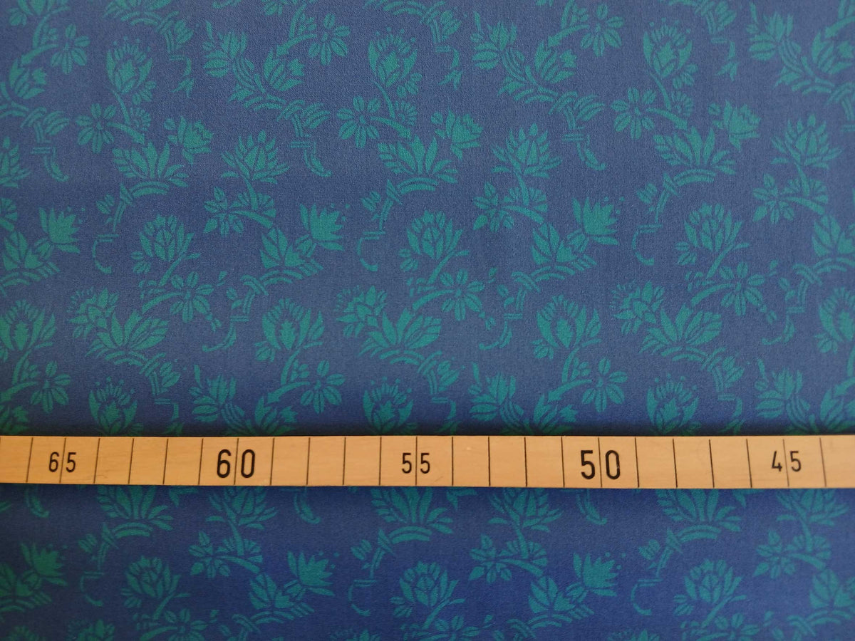 Popeline, Baumwollstoff, Meterware, Art deco, Zackenstar, dunkelblau/türkis, GOTS, bio, Webware, Blusenstoff, Hemdenstoff, Trachten, Patchwork, Dirndl