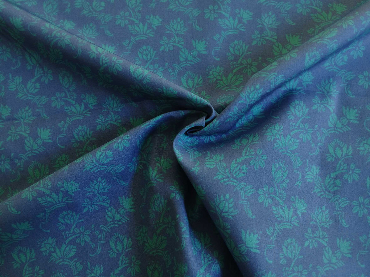 Popeline, Baumwollstoff, Meterware, Art deco, Zackenstar, dunkelblau/türkis, GOTS, bio, Webware, Blusenstoff, Hemdenstoff, Trachten, Patchwork, Dirndl