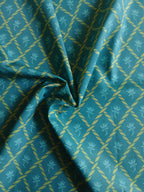 Popeline, Baumwollstoff, Meterware, Distelkönig, türkis/grün/helltürkis, GOTS, bio, Webware, Blusenstoff, Hemdenstoff, Trachten, Patchwork, Dirndl