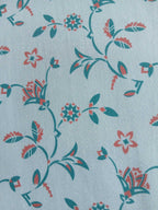 Poplin, cotton fabric, sold by the meter, thistles, dark blue/turquoise/green, GOTS-certified organic, woven fabric, blouse fabric, shirt fabric, traditional attire, patchwork, dirndl dresses