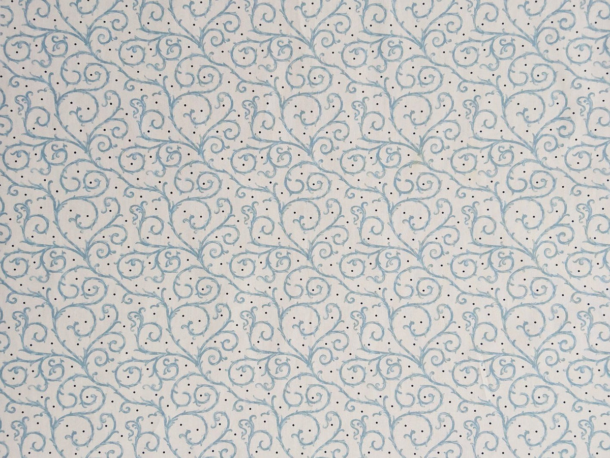 Popeline, Meterware, Baumwollstoff, GOTS, bio, Motiv Dornenhecke, weiß-wasserblau, aqua, Webware, Futterstoff, Patchwork, Blusenstoff, Hemdenstoff, Trachten, Dirndl
