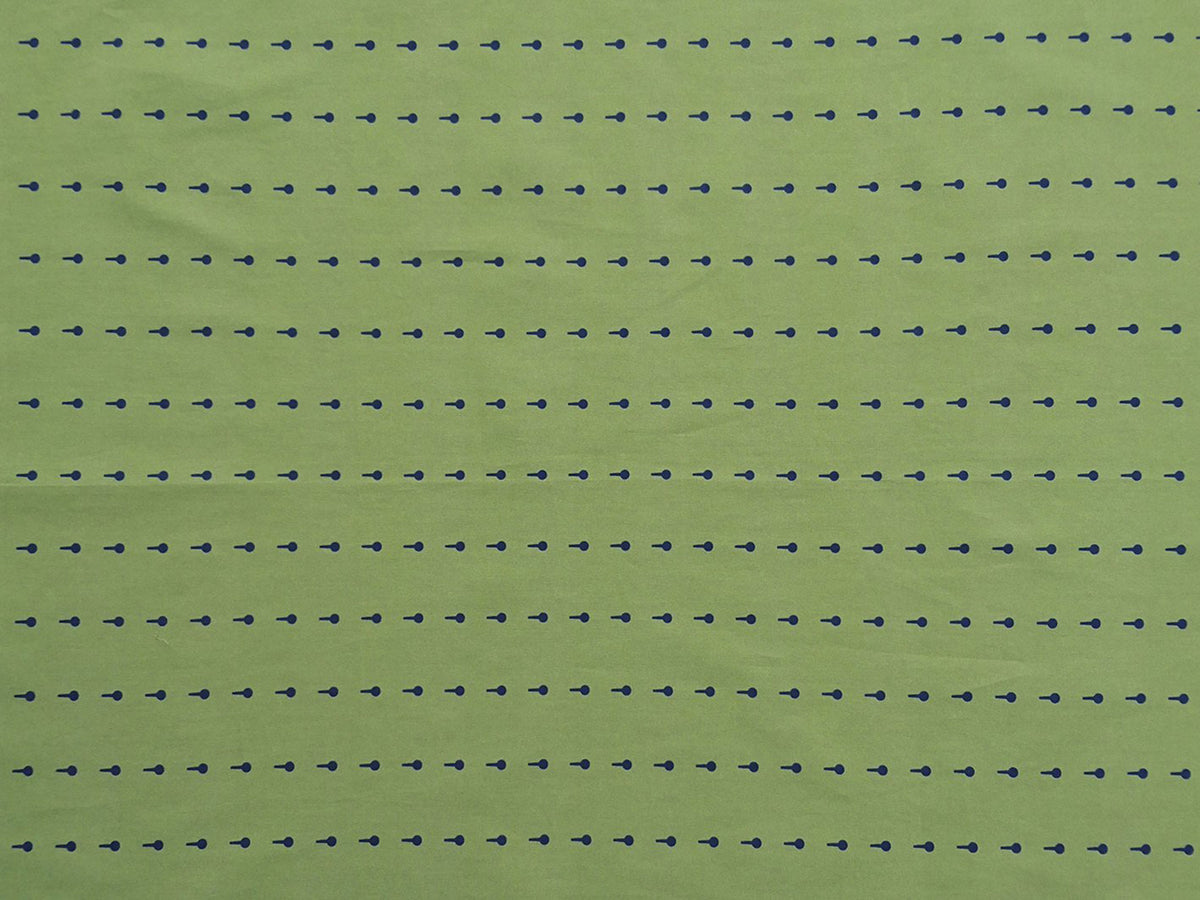 Popeline, Meterware, Baumwollstoff, Motiv Griffel, grün-dunkelblau, Bio, GOTS, Futterstoff, Webware, Trachten, Dirndl, Blusen, Hemden, Patchworkstoff
