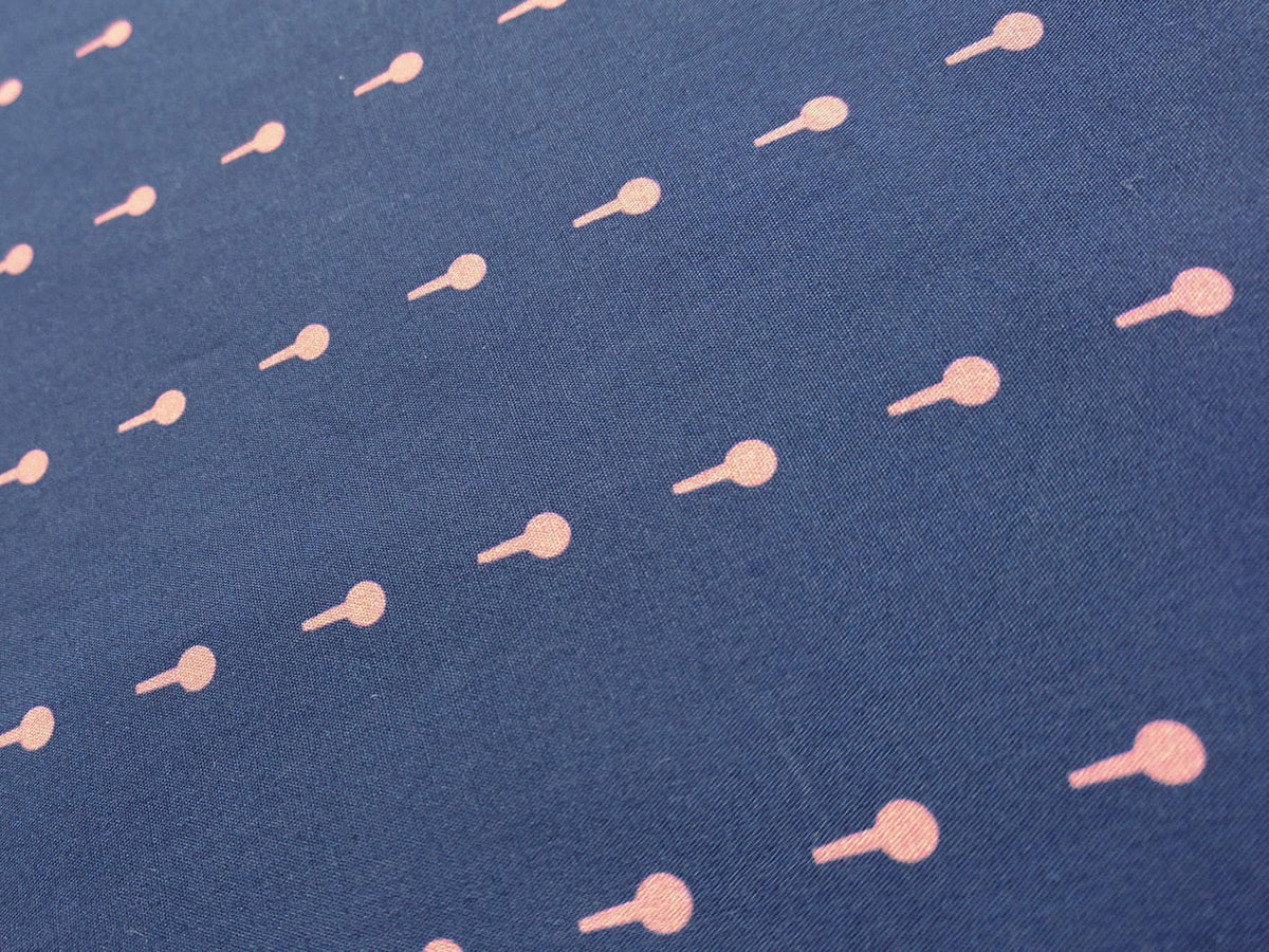 Popeline, Meterware, Baumwollstoff, Motiv Griffel, dunkelblau-rosa, bio, navy, lachs, Futterstoff, Webware, Blusenstoff, Hemdenstoff, Patchworkstoff, Trachten, Dirndl