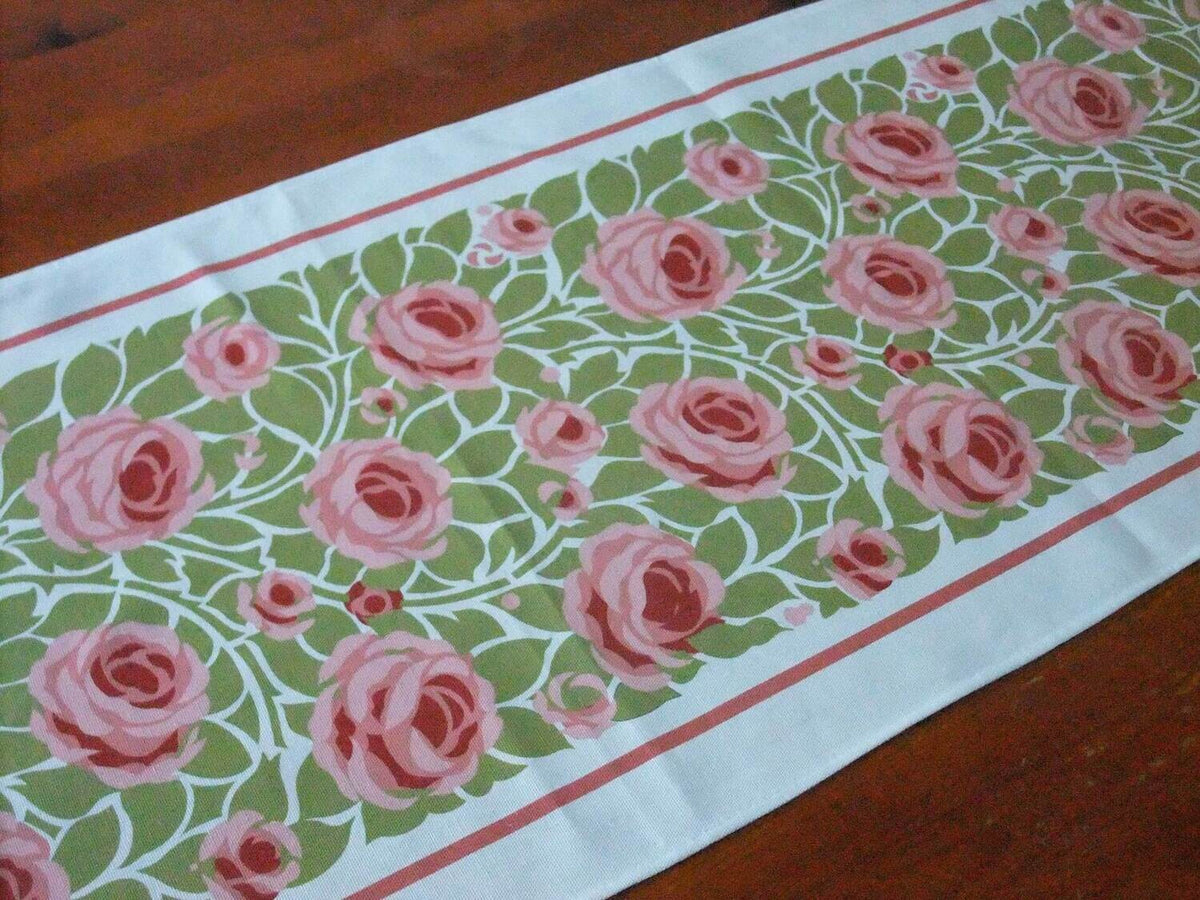 Tischläufer, Weg zum Turm, Rosa Rosen, 40 x 200cm