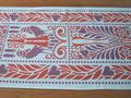Table runner, ravens, violet-red, cotton fabric, various lengths, 40 cm wide, Art Nouveau, country style