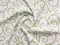 Popeline, Meterware, Baumwollstoff, GOTS, bio, Motiv Dornenhecke, weiß-grün, rote Pünktchen, Futterstoff, Webware, Blusenstoff, Hemdenstoff, Patchwork, Trachten, Dirndl
