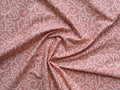 Popeline, Meterware, Baumwollstoff, GOTS, bio, Motiv Dornenhecke, lachsfarbig-weiß, violette Pünktchen, Futterstoff, Webware, Blusenstoff, Hemdenstoff, Trachten, Dirndl, Patchwork