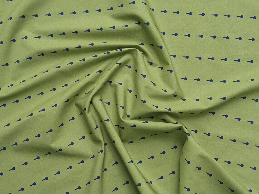 Popeline, Meterware, Baumwollstoff, Motiv Griffel, grün-dunkelblau, Bio, GOTS, Futterstoff, Webware, Trachten, Dirndl, Blusen, Hemden, Patchworkstoff