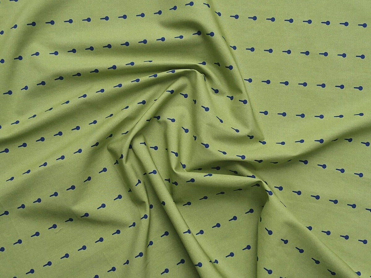 Popeline, Meterware, Baumwollstoff, Motiv Griffel, grün-dunkelblau, Bio, GOTS, Futterstoff, Webware, Trachten, Dirndl, Blusen, Hemden, Patchworkstoff