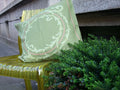 Cushion cover, wreath, green-light green, 50x50cm