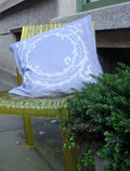 Cushion cover, wreath, lavender-white, 50x50cm