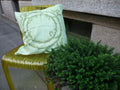 Cushion cover, wreath, light green-green, 50x50cm