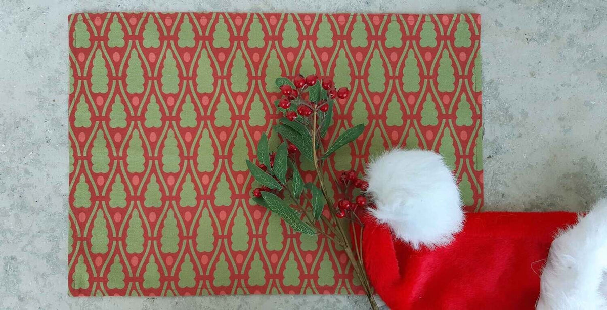 Platzset / Tischset, Weihnachten/Ostern, Rot, 50 x 35cm, zum Wenden