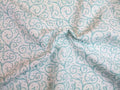 Popeline, Meterware, Baumwollstoff, GOTS, bio, Motiv Dornenhecke, weiß-wasserblau, aqua, Webware, Futterstoff, Patchwork, Blusenstoff, Hemdenstoff, Trachten, Dirndl
