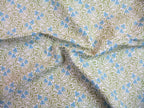 Poplin, fabric by the metre, cotton fabric, Raven Meadow pattern, green-aqua blue, organic, GOTS, lining fabric, woven fabric, patchwork, blouse shirt fabric, traditional costume, dirndl