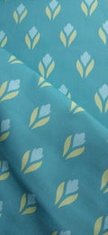 Half-width Panama fabric by the metre, crocus motif, light blue, cotton fabric, 200g/m², Easter, spring, aqua, turquoise, green, light blue, cushions, bags, tablecloths