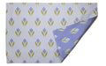 Tischset/Platzset, 50 x 35cm, zum Wenden, Krokusmotiv, helles Ultramarinblau