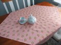 Square tablecloth, pink/light red, crocus design, Easter, spring pattern, 110 x 110 cm or 155 x 155 cm