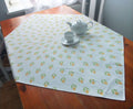 Square tablecloth, white/yellow, crocus design, Easter, spring, garden, 110 x 110 cm or 155 x 155 cm