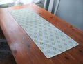 Tischläufer, 40 x 120cm, Krokusmotiv, weiß-gelb, Ostern, Frühling