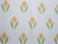 Half-width calico by the metre, crocus motif, white-yellow-light green, cotton fabric, Easter, spring, tablecloths, cushions, tulips, Art Nouveau,