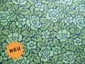 Halbpanama, Baumwolle, Meterware, grün, Rosen, Jugendstil, Landhausstil, zwei Mustergrößen,