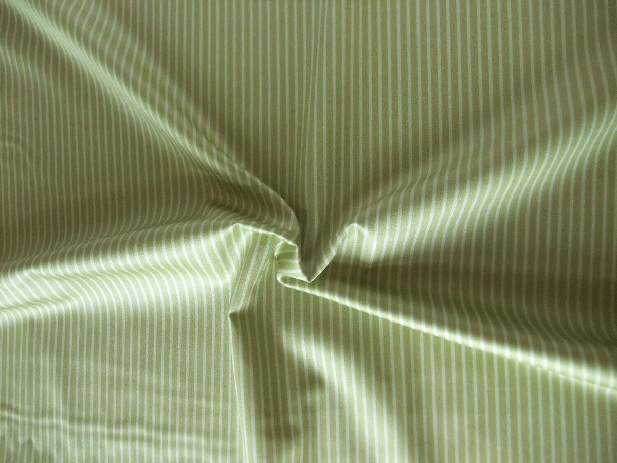 Mako-Satin, Meterware, Baumwolle,  Streifen, grün-hellgrün, Baumwollsatin, für Bettwäsche, Blusen, Hemden, Kleider
