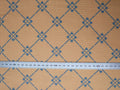 Halbpanama, Meterware, "Raute 07", 160cm breit, hellbraun/dunkelblau, Baumwollstoff, tan-navy, Taschen, Kissen