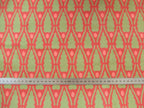 Half Panama fabric by the metre, Christmas, red, 160cm wide, cotton fabric, green little trees, for tablecloths, bags, cushions