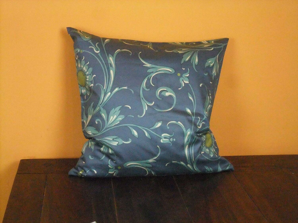 Pillowcase “Wildflower,” in midnight blue, Mako satin, with a concealed zipper along the bottom edge,