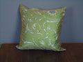 “Field Flower” cushion cover, Forest Flower colorway, Mako satin, with a concealed zipper on the underside,