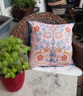 Cushion cover, 50 x 50cm, "Bauerngarten" design, Hydrangea colorway (Dusty Pink)