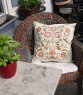 Cushion cover, 50 x 50cm, "Bauerngarten" design, "Frühlingszauber" colorway (vanilla yellow)