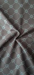 Halbpanama, Meterware, Anthrazit-türkis, Baumwollstoff, Muster "Raute 09", 160cm breit, Kreuzblume geometrisch, für Taschen, Trachtenmode, Kissen, Hosen