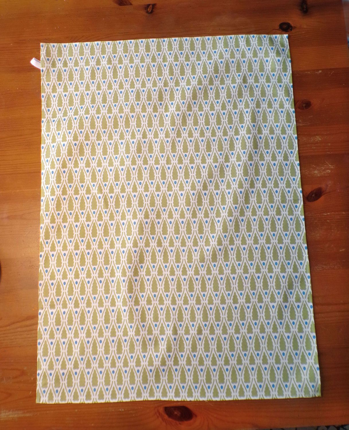 Geschirrtuch, 50x70cm, Baumwolle, weiß mit grünen Bäumchen