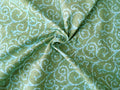 Popeline, Meterware, Baumwollstoff, GOTS, bio, Motiv Dornenhecke, grün-wasserblau, dunkelblaue Pünktchen, Webware, Futterstoff, Blusenstoff, Hemdenstoff, Trachten, Dirndl, Patchwork