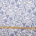Halbpanama, Meterware, Baumwollstoff, Muster Rabenwiese, ultramarinblau, lavendel, Spirale Herzblume, Jugendstil, Taschen, Tischdecke, Kissen, Hosen, Trachten