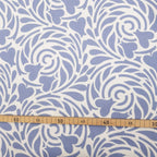 Halbpanama, Meterware, Baumwollstoff, Muster Rabenwiese, ultramarinblau, lavendel, Spirale Herzblume, Jugendstil, Taschen, Tischdecke, Kissen, Hosen, Trachten