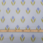 Half Panama by the metre, crocus motif, light blue-green, cotton fabric, 200g/m², Easter, ultramarine blue, tulips, spring, bag projects, cushions, tablecloths