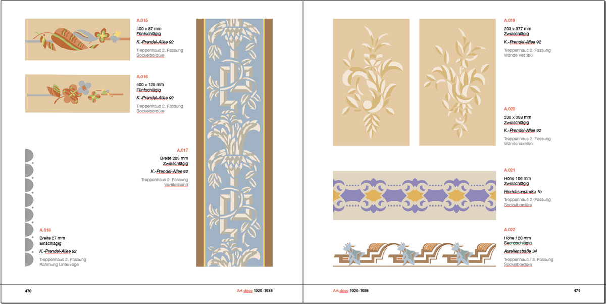 Fachbuch "Historische Ornamentschablonen aus Leipziger Treppenhäusern", 496 Seiten, Hardcover, Fadenheftung