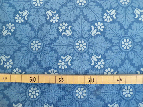 Half Panama, cotton, sold by the metre, ice crystal, shades of blue, geometric, blue, light blue, pattern, star plant. For bag projects, cushions, tablecloths, trousers