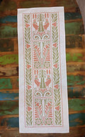 Table runner, ravens, green and pink, 40 cm wide, various lengths, birds, bird design, country house style, Art Nouveau, cotton fabric